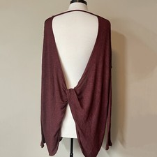 Urban Outfitters Sweater Womens Red Twist Open Back Drop Shoulder Coverup