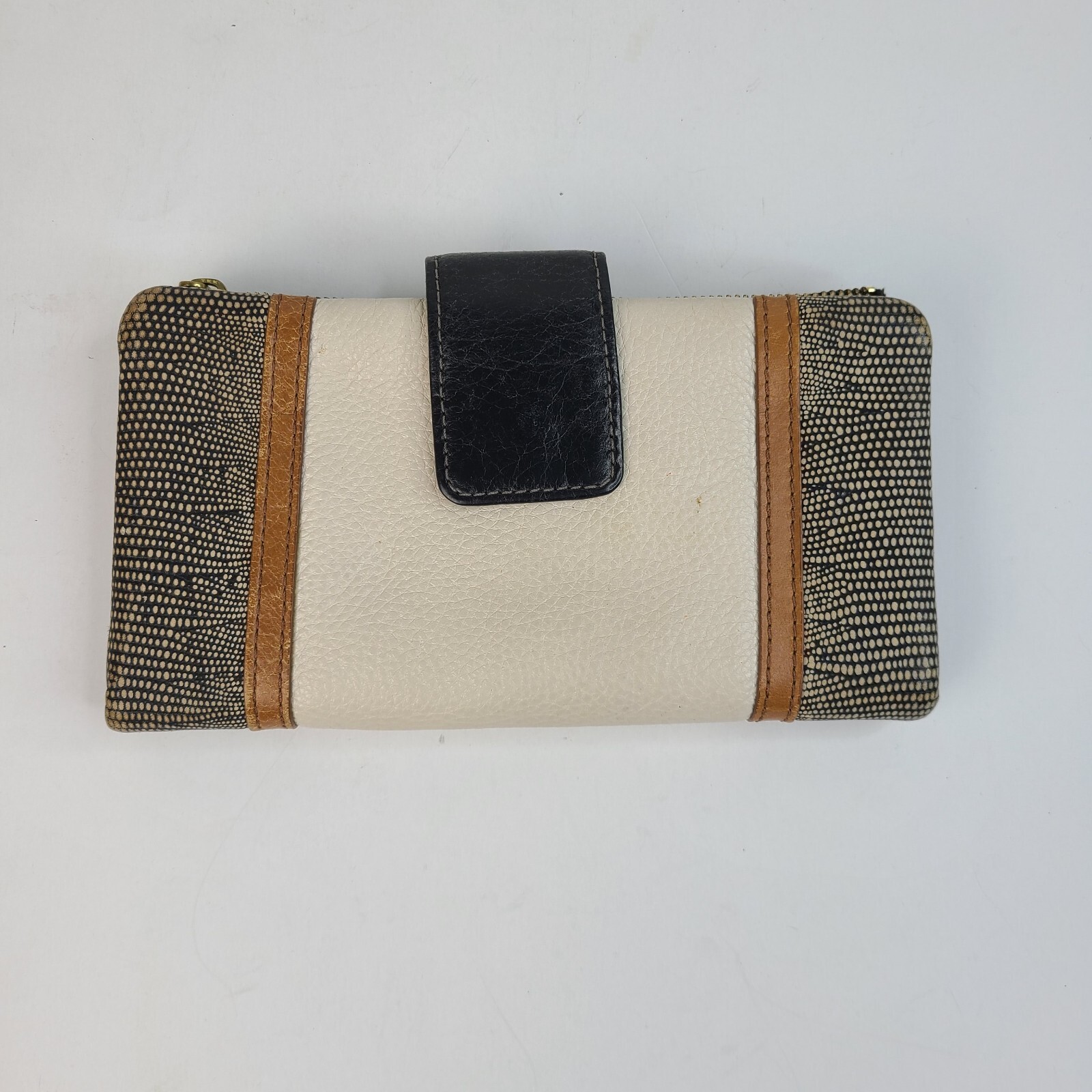 Fossil Ellis Multi Patchwork Leather Black Brown … - image 2