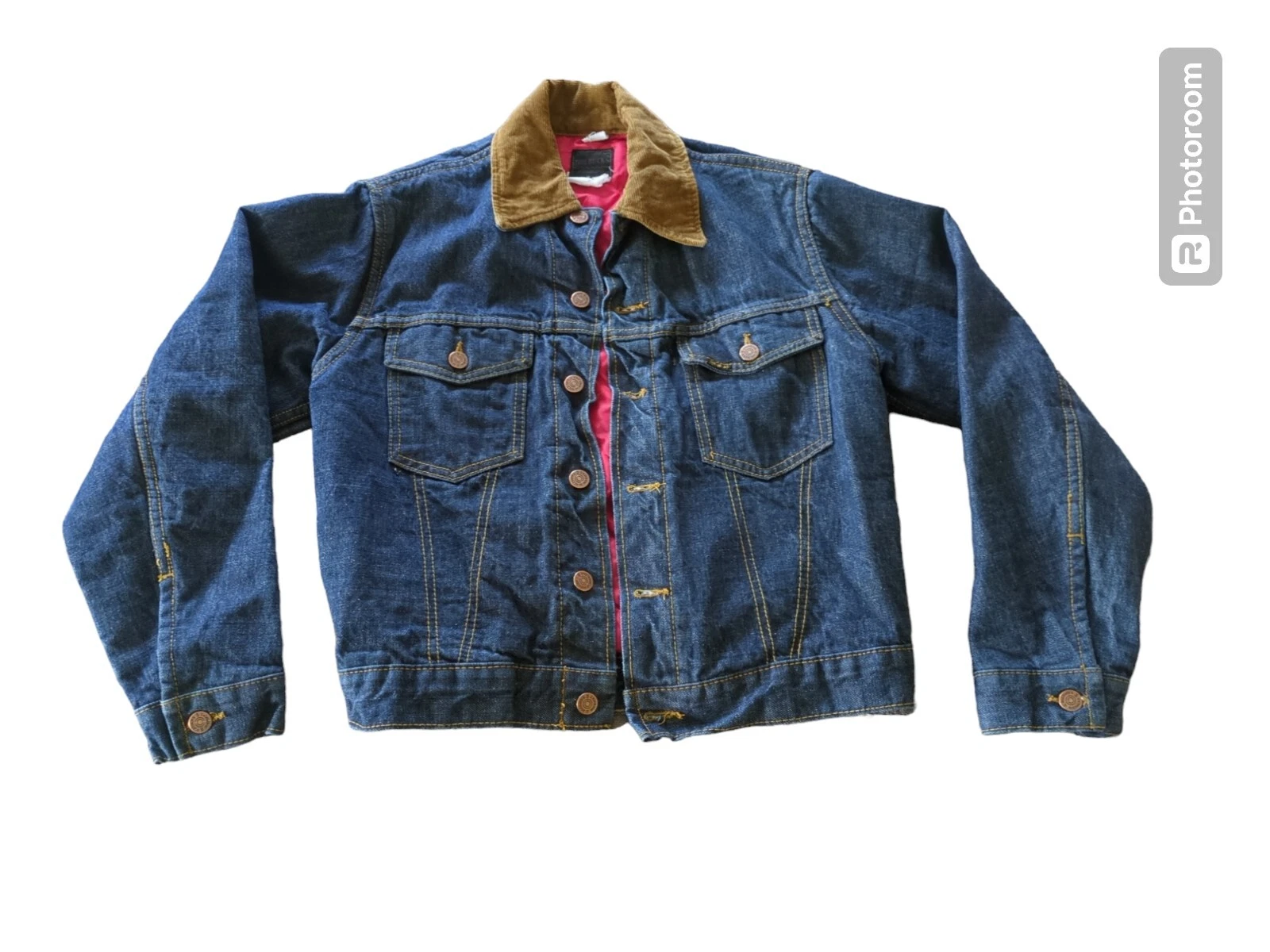 Vintage Sears Roebuck Jean Jacket Red Quilted Interior. Unisex Size 36R