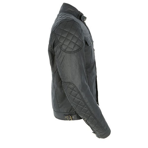Oxford styl Holwell 1.0 Mens Short Wax Cotton Waterproof Motorcycle Jacket Black - Picture 3 of 7