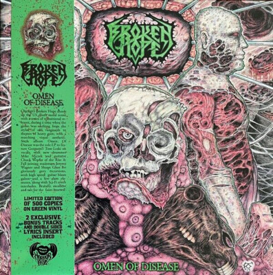 BROKEN HOPE - OMEN OF DISEASE, 2023 EU GREEN vinyl LP + OBI, 500 COPIES! NEW!