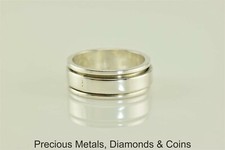 Sterling Silver 6.6mm Polished Band Spinner Ring 925 Sz: 5.5