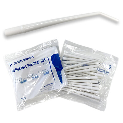 White Surgical Aspirator Tips Small size 1/8'' Dental Suction Tip (Choose Qty)