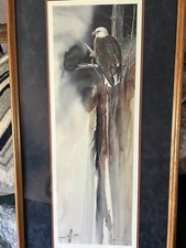 RARE MIKE CAPSER FRAMED WATERCOLOR PRINT! BALD EAGLE. LOW #!