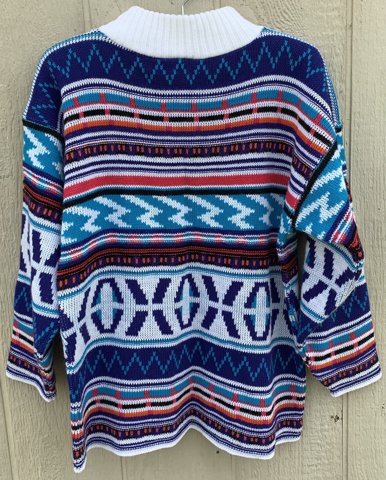 vintage Croquet Club XOXO colorful geometric sweater … Gem