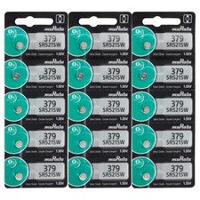 15 Murata 379 Mercury Free Silver Oxide Watch Batteries - Replaces Sony