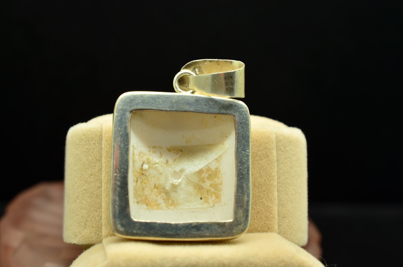 925 Sterling Silver Rectangular Shell pendant cha… - image 4