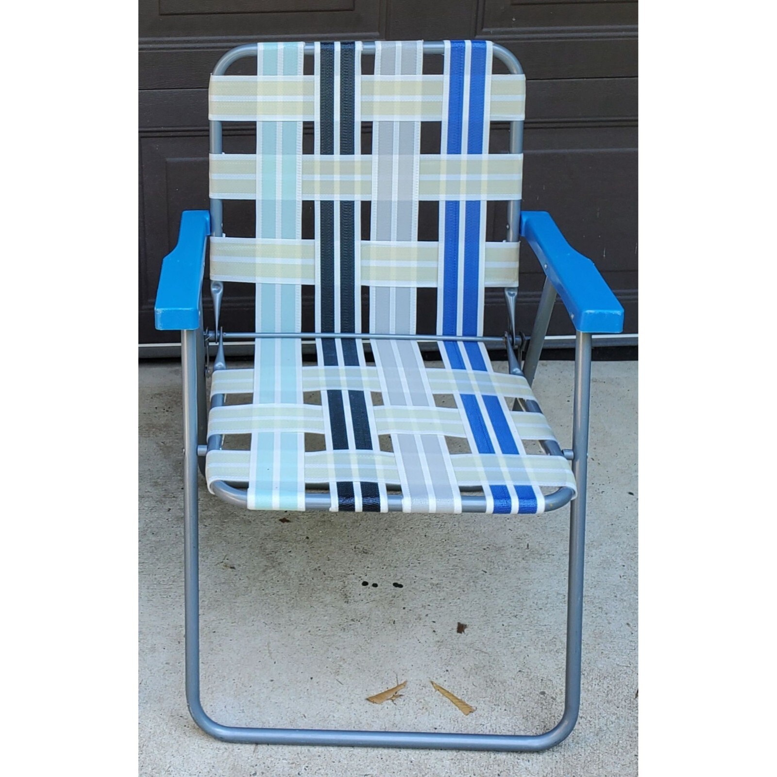 With Blue Armrests Striped Webbing  Retro