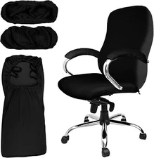 3 Pcs Computer Office Chair Cover Universal Rotating Chair Slipcovers Protector 