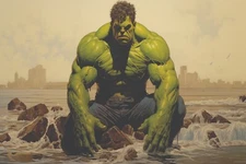 INCREDIBLE HULK AVENGERS MARVEL STRETCHED CANVAS WALL ART READY TO HANG CP221