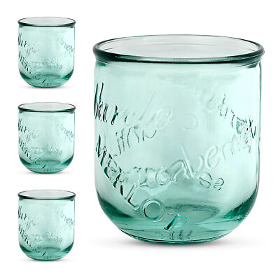 Amici Home Italian Recycled Green Vino Stemless Wine Glass, 12 oz