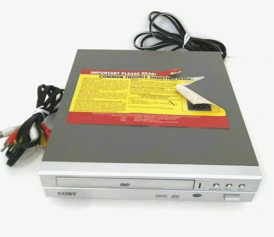 Coby Audio Home DVD Player Silver Progressive Scan Portable No Remote TESTED - Image 4 of 4