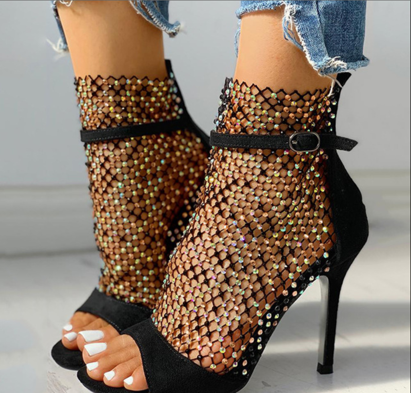 Boohoo Durchsichtige Schuhe Hoch High Heels Sandalen Damen Pumps