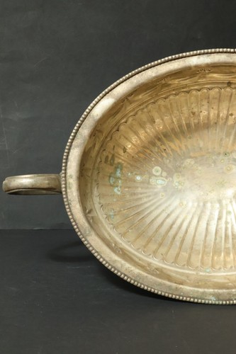Antica ciotola da appoggio in argento grande 50 cm centrotavola ciotola giardiniere argento? - Foto 19 di 22