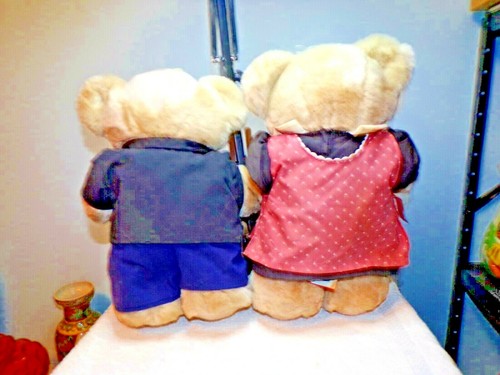 Juego de oso de peluche Heartline American Gothic Farmers 1988 12" de alto - Imagen 4 de 4
