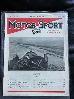 MOTOR SPORT Car Magazine AUG  1942 Vol 18 #8 Bugatti 57 SC road test