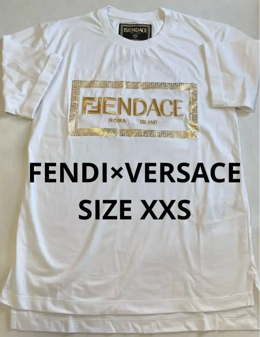 FENDI x Versace Collaboration T-Shirt Men's Size XXS White