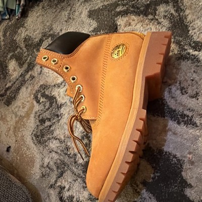 Timberland Men's Tan Waterproof Leather Work Boots Lace Up Rugged Sole Round Toe