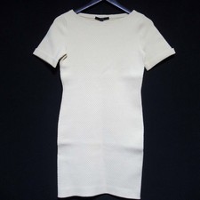 GUCCI Short Sleeve Above-Knee Quilted Knit Dress, Size XS, Yellow Women USED