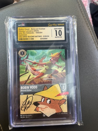 Disney Lorcana Robin Hood #2 -signature series CGC -10 TCG