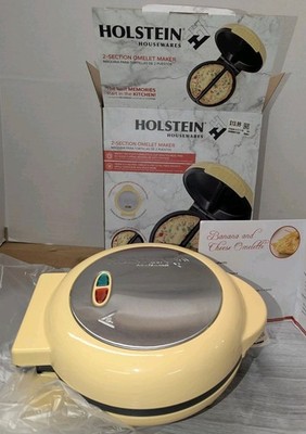 HOLSTEIN HOUSEWARES Omelet Maker Teal Stainless Steel 2 Sections