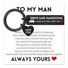 Drive Safe Keychain for Him Husband Stocking Stuffers I Love You Gifts for Him