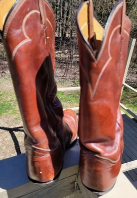 Vintage Tony Lama Western Cowboy Boots Style 5084 Brown  display picture 3