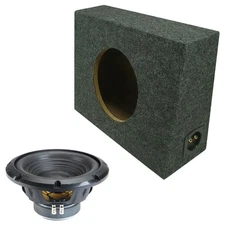 Alpine W10S4 10" Car Audio Subwoofer Truck Single Sub Box 3/4" MDF 250W RMS