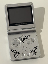 Nintendo Game Boy Advance SP Silver Tribal Gameboy Console Silver Working