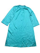 Vintage VANITY FAIR Long Nightgown Size M Nylon Seafoam Mint Button Light Summer