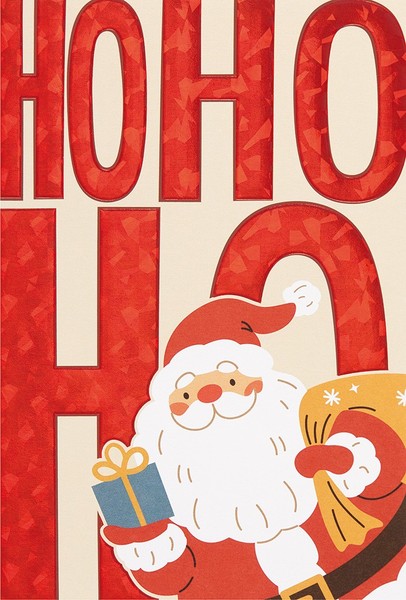 Weihnachten Unverpackte Weihnachtskarte Mit Umschlag Weihnachtsmann Hohoho-image