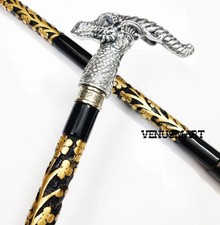 Unique Dragon Handle Walking Stick Carved Wooden Cane For Men Women Gift Item
