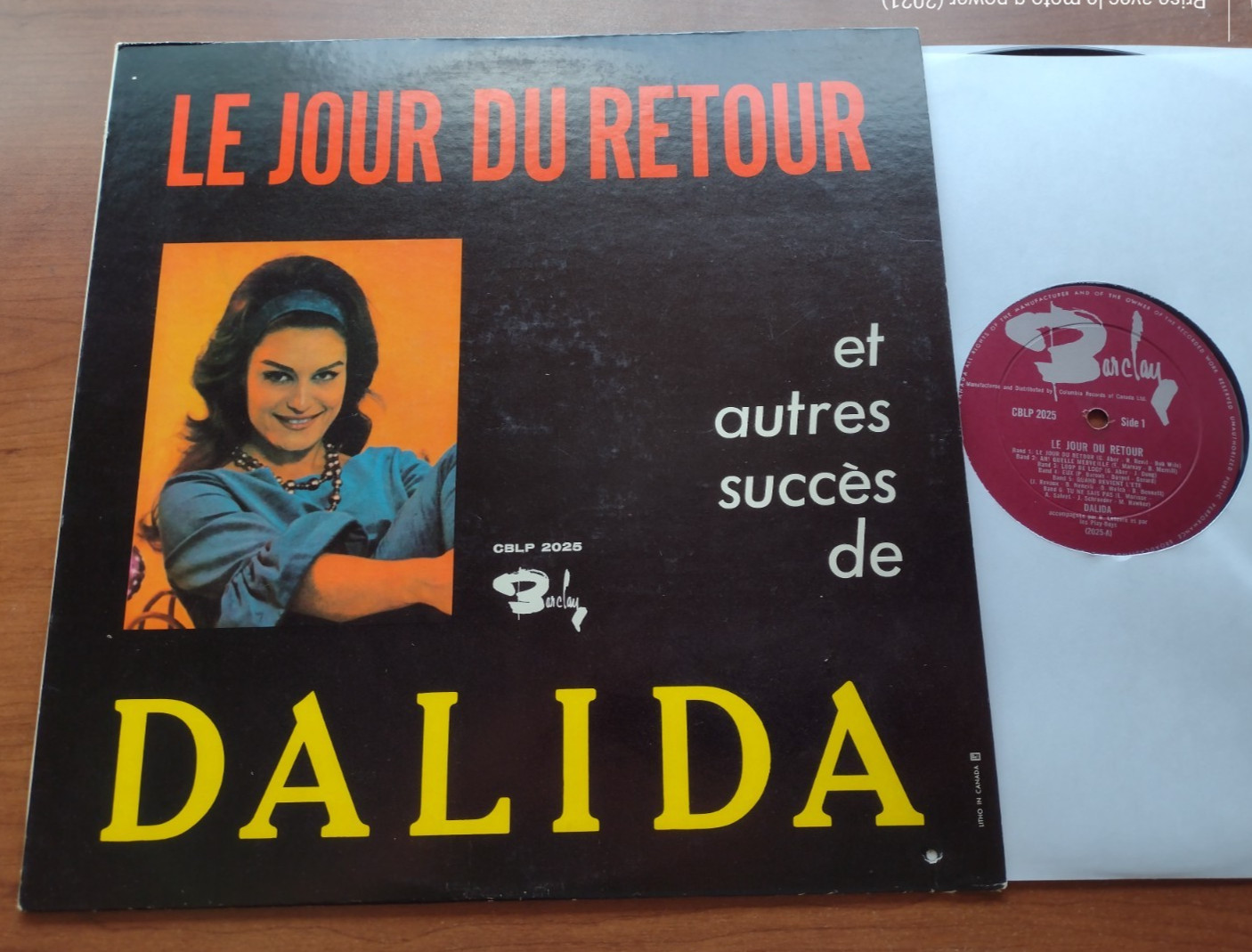 CANADA!!! DALIDA Le Jour Du Retour ORIG 1963 BARCLAY CBLP 2025 LP