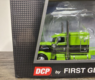 DCP 1/64 Lime Green/Black Peterbilt w/ Dump Trailer