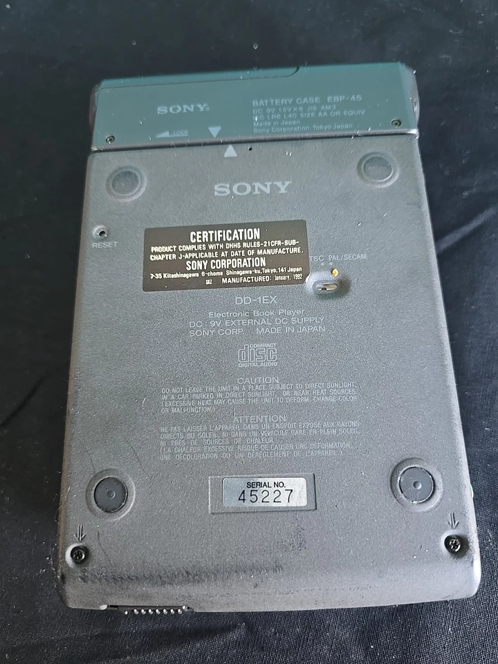 Reproductor de libros electrónicos Sony DATA Discman DD-1EX con estuche - Piezas O reparación Foto 4 de 4