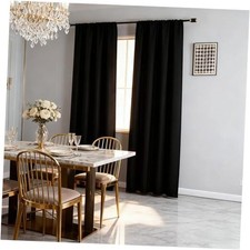 out Curtains 84 Inch Length 2 Panels Set Out 52"W x 84"L Pack of 2 Black