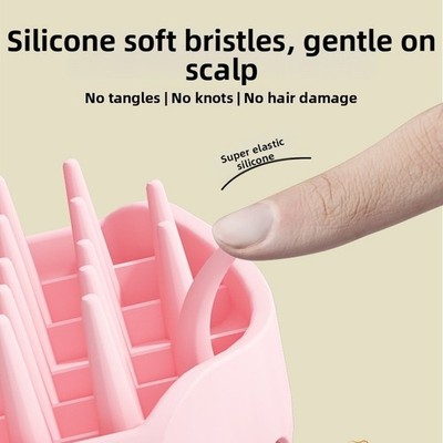 Haarshampoo Bürste mit weichen Silikonborsten zur sanften Reinigung der Kopfhau