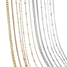 Meters Gold Stainless Steel Chain with Lips Beads for Diy Jewelry Making
