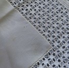 Antique Handmade Linen + Lace Runner Layover 55" X 28" Abundant DRAWN Threadwork — photo 9