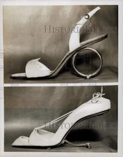 1959 Press Photo Hula hoop and space age heel shoes by Albanese in Rome