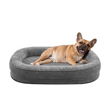 Orthopedic Memory Foam Dog Bed Medium with Bolster, Waterproof, Washable Cover