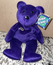 MLB Mark McGwire 25 Purple Plush Beanie Bear Salvinos Bamm Beanos - NWT