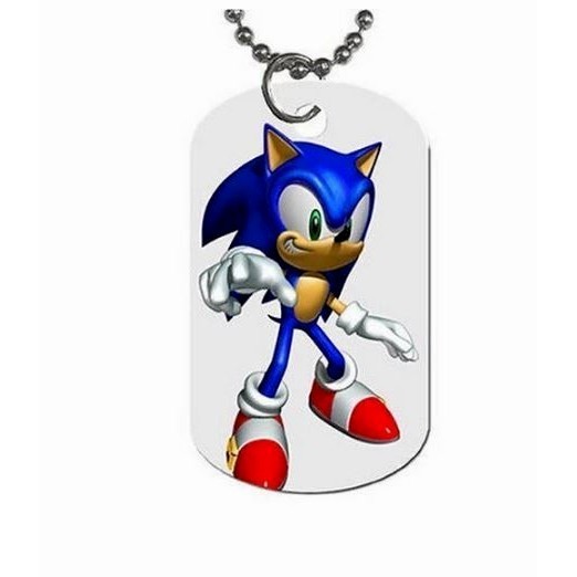 Chaîne et pendentif Sonic en rhodium argenté pour homme et enfant