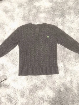 G-Star RAW Herren Strickpullover Grau Gr. M V-Ausschnitt Langarm Wolle Zopf - Bild 1 von 4