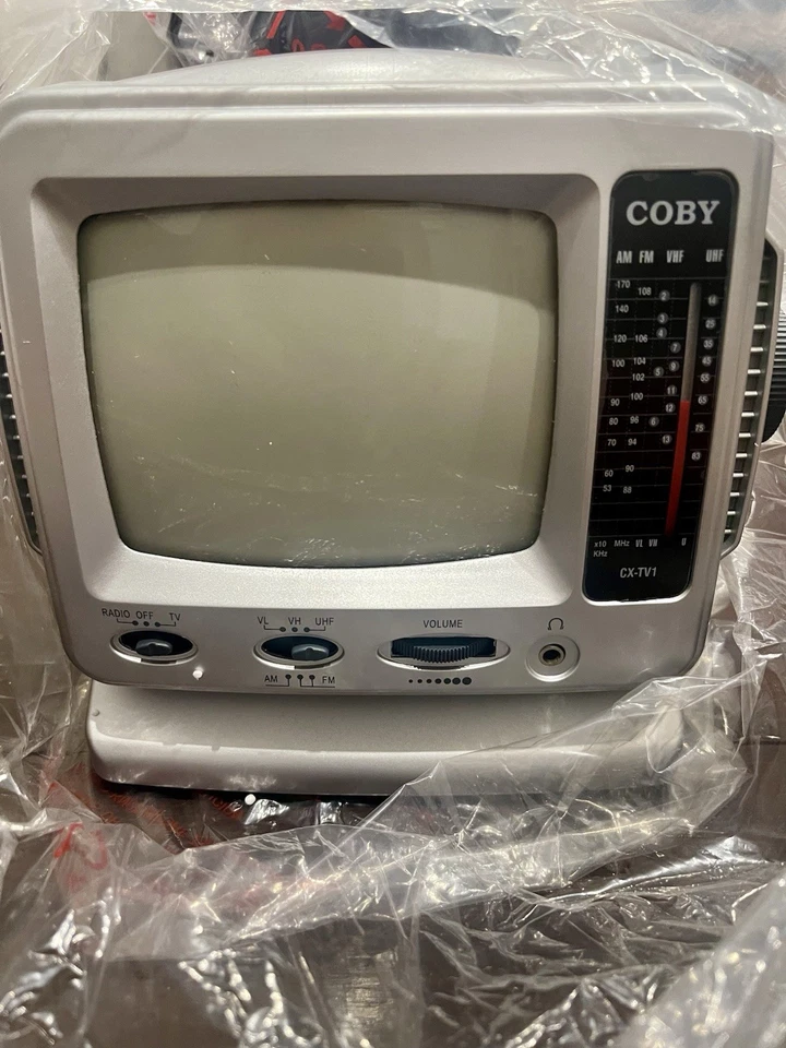 Coby CX-TV1 5" Analog CRT  Black And White Television  AM/FM Radio Brand New - Image 3 of 4