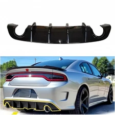 1X Rear Diffuser Bumper Lip  Gloss Black Fit For Dodge Charger SRT 2015-2023