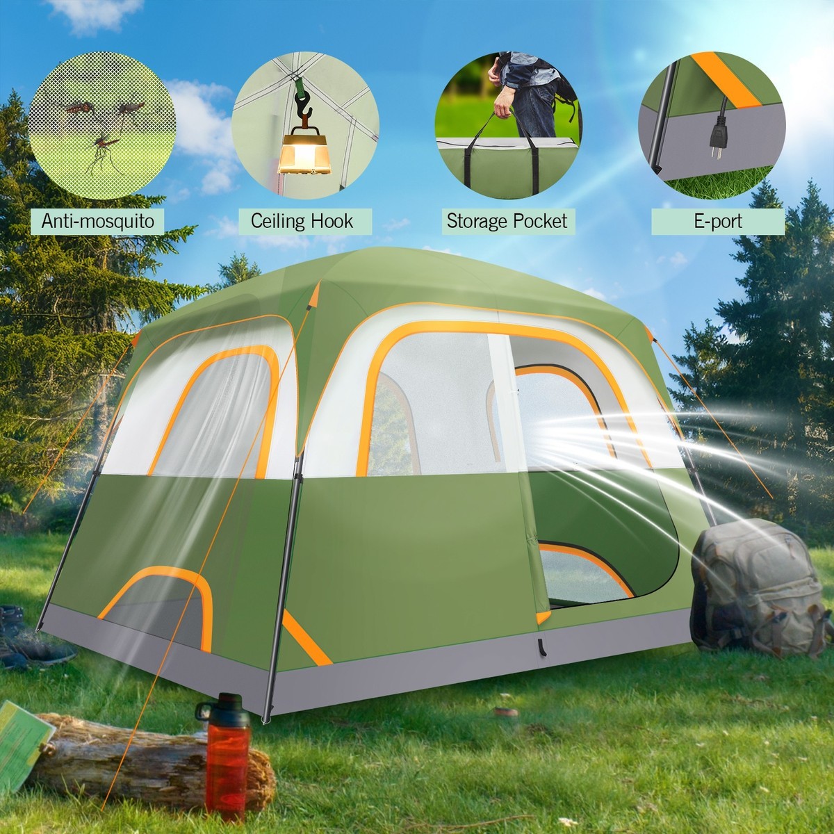 volkswagen pop up tent Roof Top 3-Window Top Car Camping Tent Durable Light Grey Canvas Compatible with VW T4 Eurovan Winnebago Camper Long Wheel Base LWB intrepid-camp-gear Deuter Zugspitze 22 SL Farbe:Arctic