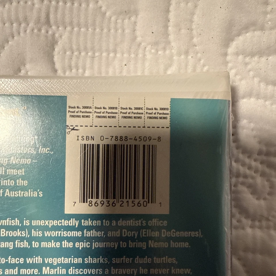 2001 VHS Tape Finding Nemo Walt Disney Pixar Movie Vintage - Image 4 of 4