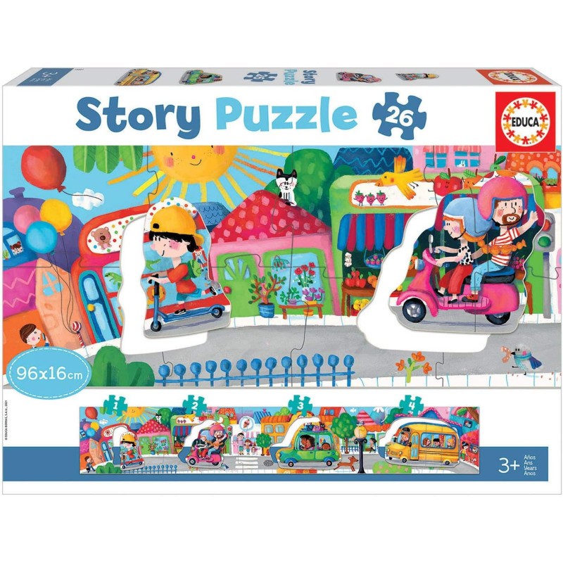 Puzzle 26 pièces enfant 3 ans thème voitures de la ville jeu éducatif