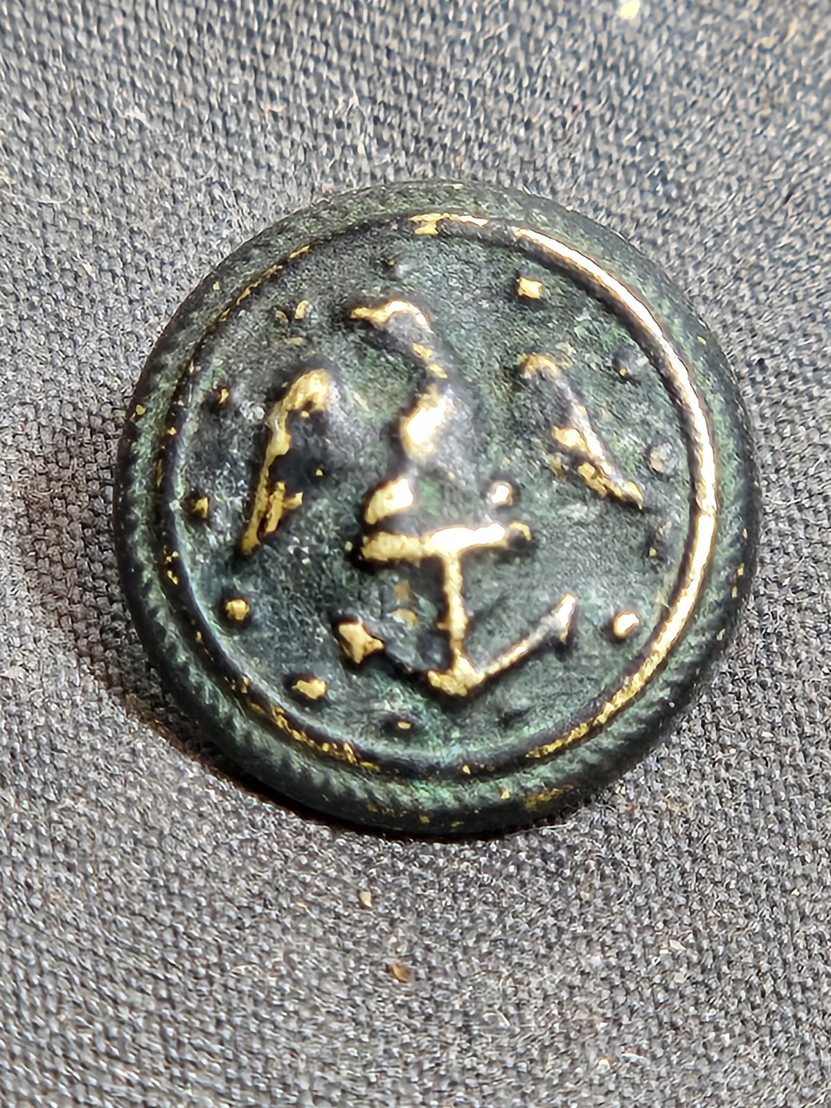 RARE Brass Navy Cuff Button dug in Texas Civil War Dragoons | eBay